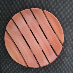 Round mahogany soap dish