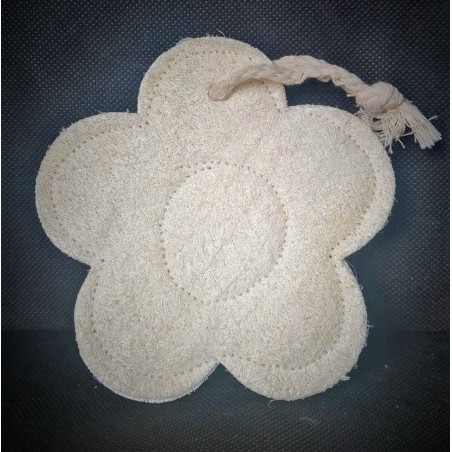 Natural loofah flower scrubbing sponge