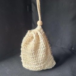 Sachet "sauve savon" en jute délavée